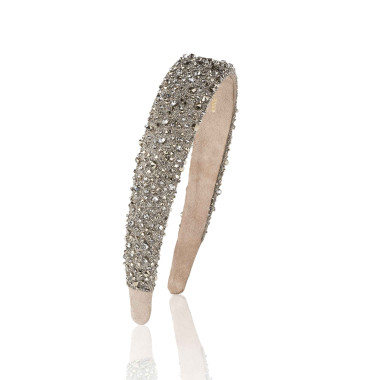 Wide leather & Swarovski®...